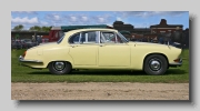  Daimler Sovereign was the Daimler-badged version of the Jaguar 420, itself an evolution of the Jaguar S-type out of Jaguar MkII.  The Sovereign (and 420) both got 4235cc engine from the larger MkX (now renamed '420G') and also got a bonnet similar to the larger car.