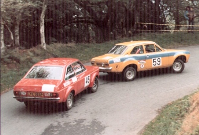 WE (Red Escort) about to pass on Porlock Hill