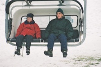 Hilary and John on the ski lift